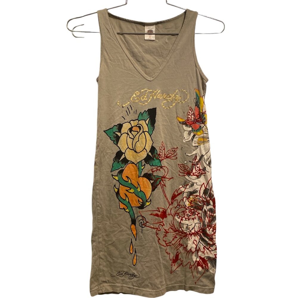 Beige Ed Hardy Tank Dress